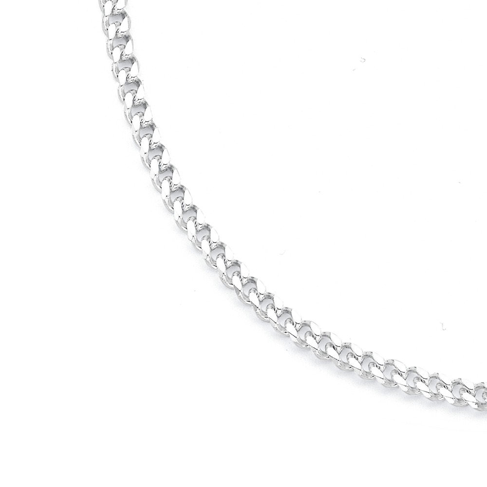 Sterling Silver 60cm Bevelled Diamond Cut Curb Chain