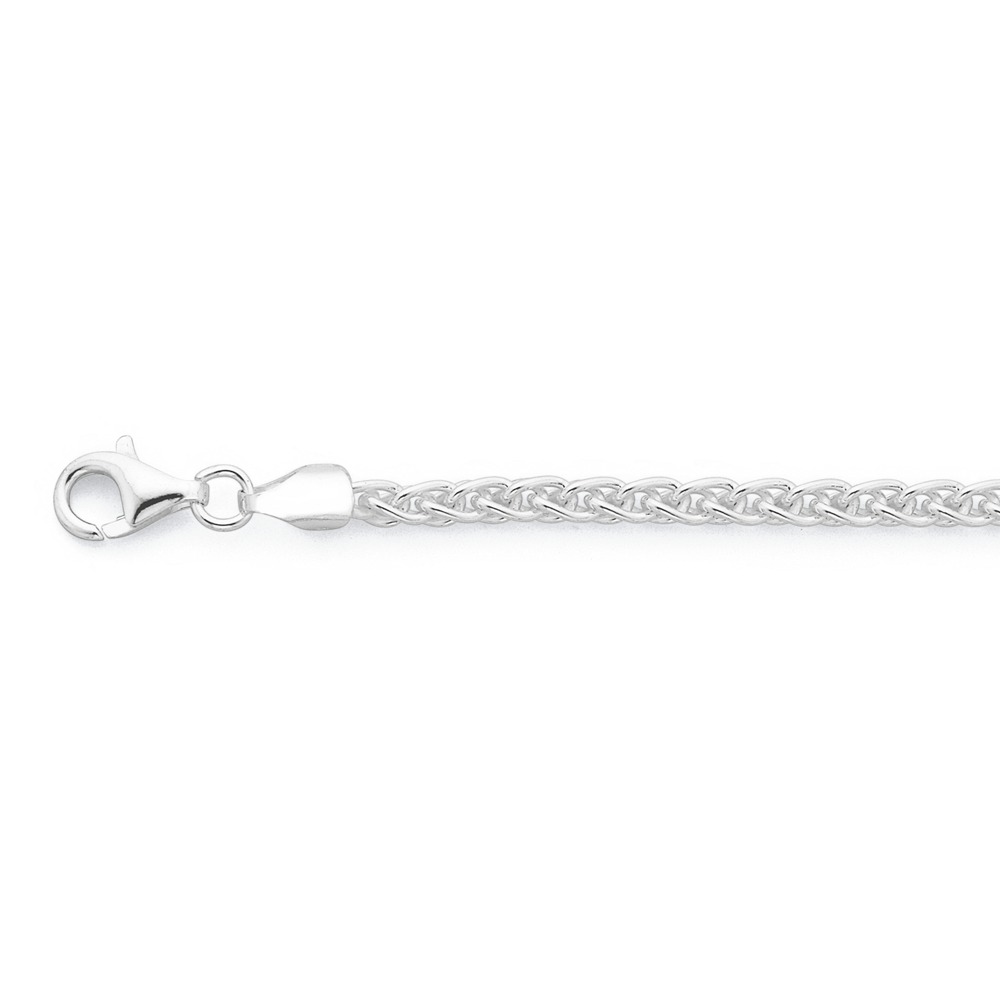Sterling Silver 20cm Wheat Chain Bracelet