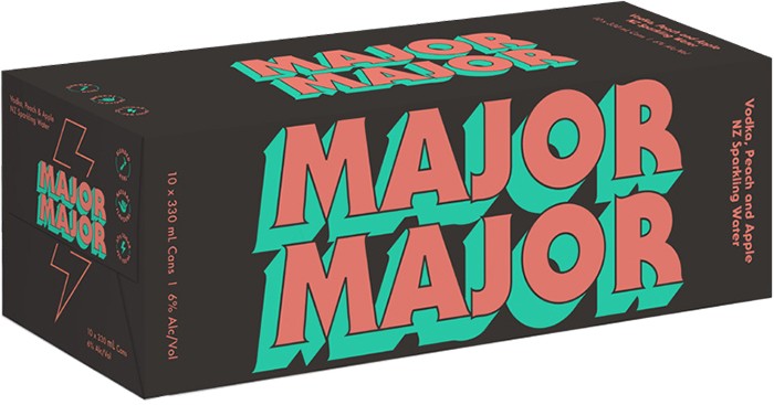 Major Vodka Peach & Apple 10 Pack Cans 330ml