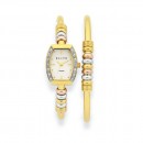 Elite-Ladies-Tri-Tone-7-Lucky-Rings-Watch-Bracelet-Set Sale
