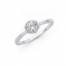 Cubic-Zirconia-Hexagon-Ring-in-Sterling-Silver Sale
