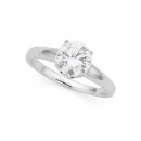 Cubic-Zirconia-Solitaire-Ring-in-Sterling-Silver Sale