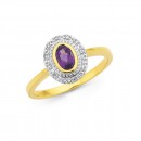 9ct-Amethyst-Diamond-Ring Sale