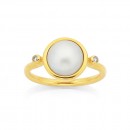 9ct-Mabe-Pearl-Diamond-Ring Sale