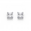 Sterling-Silver-Square-Cubic-Zirconia-Studs Sale