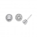 Sterling-Silver-Cubic-Zirconia-Halo-Studs-with-Removable-Jacket Sale