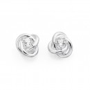 Sterling-Silver-Cubic-Zirconia-Trinity-Knot-Studs Sale