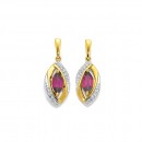 9ct-Rhodolite-Garnet-Diamond-Earrings Sale