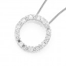Sterling-Silver-Cubic-Zirconia-Circle-Pendant Sale