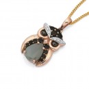 9ct-Moon-Stone-Diamond-Owl-Pendant Sale