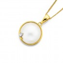 9ct-Mabe-Pearl-Diamond-Pendant Sale