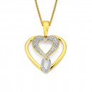 9ct-Diamond-Set-Twist-Heart-Pendant Sale