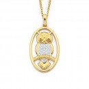 9ct-Owl-Pendant-with-Diamond Sale