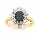 9ct-Diamond-Sapphire-Cluster-Ring Sale