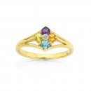 9ct-Gold-Multi-Colour-Stone-Diamond-Ring Sale