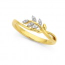 9ct-Diamond-Set-Leaf-Ring Sale