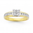 9ct-Two-Tone-Square-Cluster-Diamond-Ring Sale
