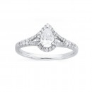 18ct-White-Gold-Pear-Cut-with-Diamond-Halo-Ring-Total-Diamond-Weight75ct Sale