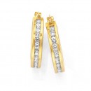 9ct-Gold-Gold-On-Silver-Cubic-Zirconia-Hoops Sale