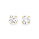 Cubic-Zirconia-Solitaire-Studs-in-9ct-Yellow-Gold Sale