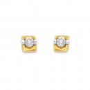 9ct-Gold-Diamond-Set-Pyramid-Earrings Sale
