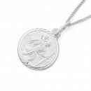Sterling-Silver-17mm-Round-St-Christopher-Pendant Sale