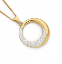 9ct-Sterling-Silver-Crystal-Circle-Pendant Sale