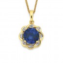 9ct-Created-Sapphire-Diamond-Pendant Sale