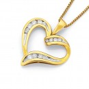 9ct-Diamond-Set-Heart-Pendant-Total-Diamond-Weight25ct Sale