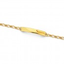 14cm-11-Oval-Figaro-ID-Bracelet-in-9ct-Yellow-Gold Sale