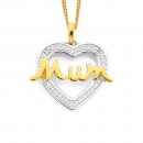 9ct-Diamond-Set-Mum-Heart-Pendant Sale