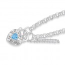 Sterling-Silver-19cm-Belcher-Bracelet-with-Blue-Topaz-Padlock Sale