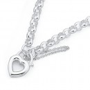 Sterling-Silver-19cm-Belcher-Bracelet-with-Heart-Padlock Sale