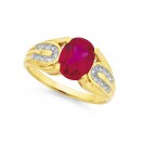 9ct-Synthetic-Ruby-Diamond-Ring Sale