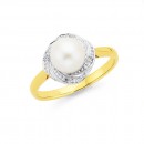 9ct-Freshwater-Pearl-Diamond-Ring Sale