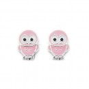 Pink-Enamel-Owl-Stud-Earrings-in-Sterling-Silver Sale