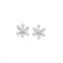 Cubic-Zirconia-Snowflake-Studs-in-Sterling-Silver Sale
