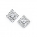 Fancy-Square-Cubic-Zirconia-Studs-in-Sterling-Silver Sale
