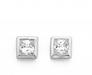 Cubic-Zirconia-Square-Stud-Earrings-in-Sterling-Silver Sale