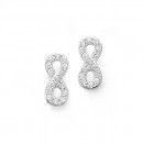 Sterling-Silver-Cubic-Zirconia-Infinity-Earrings Sale