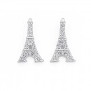 Cubic-Zirconia-Eiffel-Tower-Stud-Earrings-in-Sterling-Silver Sale