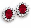 Synthetic-Ruby-Cubic-Zirconia-Cluster-Studs-in-Sterling-Silver Sale