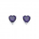 Sterling-Silver-Purple-Cubic-Zirconia-Studs Sale