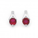 Synthetic-Ruby-Cubic-Zirconia-Earrings-in-Sterling-Silver Sale