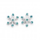 Blue-Cubic-Zirconia-Snowflake-Studs-in-Sterling-Silver Sale