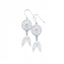 Aqua-Cubic-Zirconia-Dreamcatcher-Earrings-in-Sterling-Silver Sale