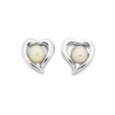 Freshwater-Pearl-Heart-Stud-Earrings-in-Sterling-Silver Sale