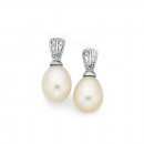 Sterling-Silver-White-Freshwater-Pearl-Cubic-Zirconia-Studs Sale
