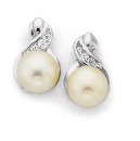 Freshwater-Pearl-Cubic-Zirconia-Crossover-Earrings-in-Sterling-Silver Sale