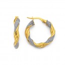 9ct-Two-Tone-Hoops-15mm Sale